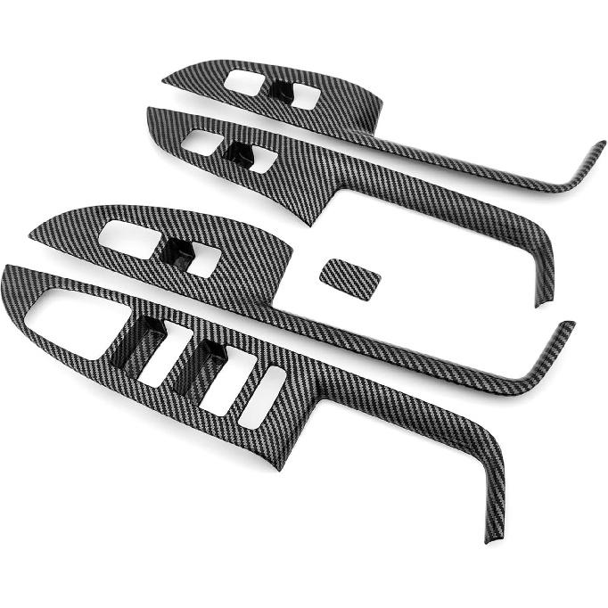 Накладка на панель переключателя стеклоподъемника в стиле карбонового волокна, отделка панели переключателя блокировки двери бокового окна автомобиля, совместимая с аксессуарами Genesis G70 2017-2024