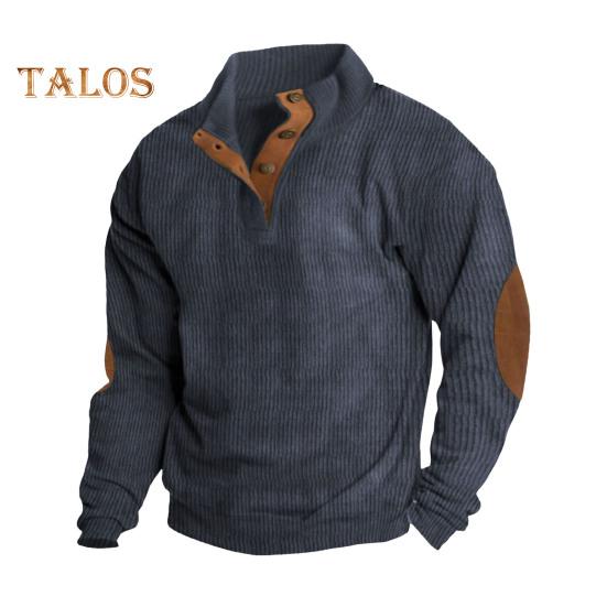 Spring Autumn Men Top Colorblock Patchwork Retro Style Half-open Stand Collar Sweatshirt Plus Size Loose Long Sleeves Top Daily Life Office Outdoor