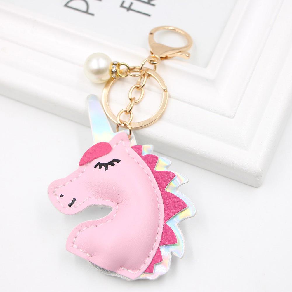 

Шарм для сумки из кожи единорога - Подвеска-брелок с хлопковой набивкой