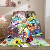Pocket Monster Anime Soft Flannel Blanket Lightweight Cozy Microfiber Blanket for Couch Bed LXR122