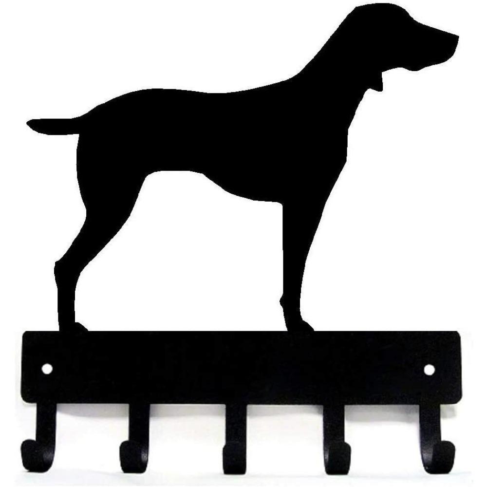 Forged Iron Weimaraner Dog Key Holder Wall Mounted 6 Inch Wide Keychain Hanger Home Entryway Decor чёрный