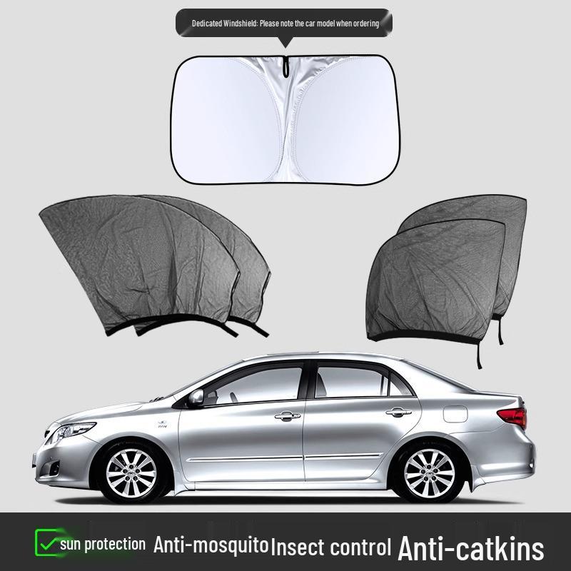 Car Window Sunshade & Privacy Curtain with Heat Insulation and Anti-Mosquito Net