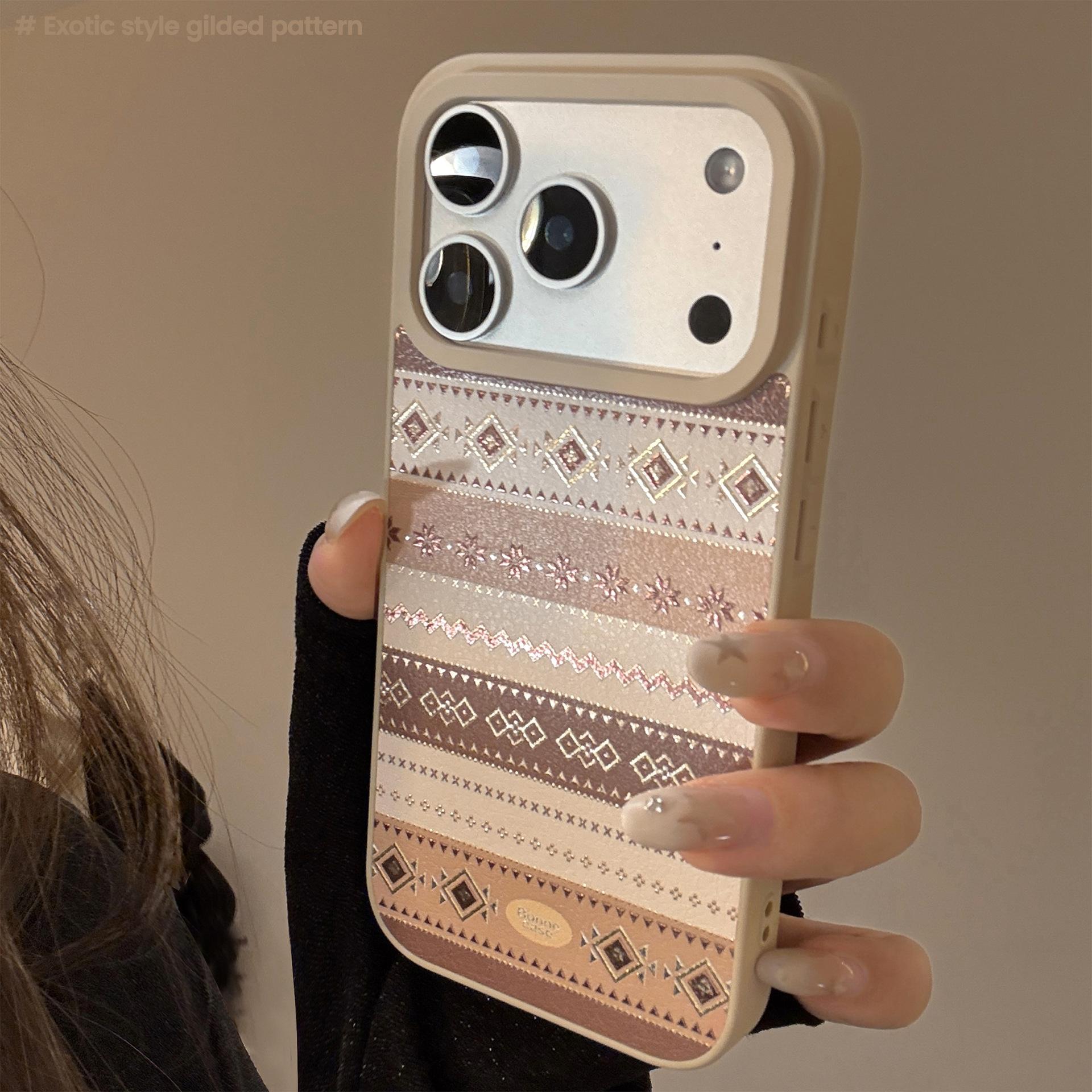 

Gilded Leather for Apple 17promax Phone Case 16 for IPhone 15 Personalized Brown Texture 13 for Huawei for Samsung For Samsung S25 Ultra