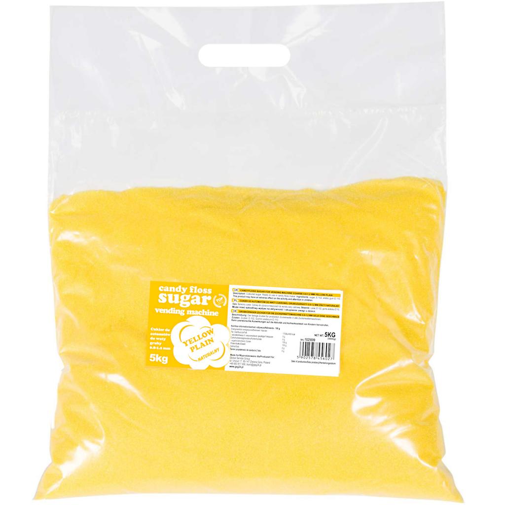 Sugar for cotton candy machine, granulation 0812mm, natural flavor YELLOW 5kg