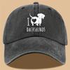 I love sausage dog print text pattern baseball cap, a gift for dog lovers, outdoor leisure hiking duck tongue cap