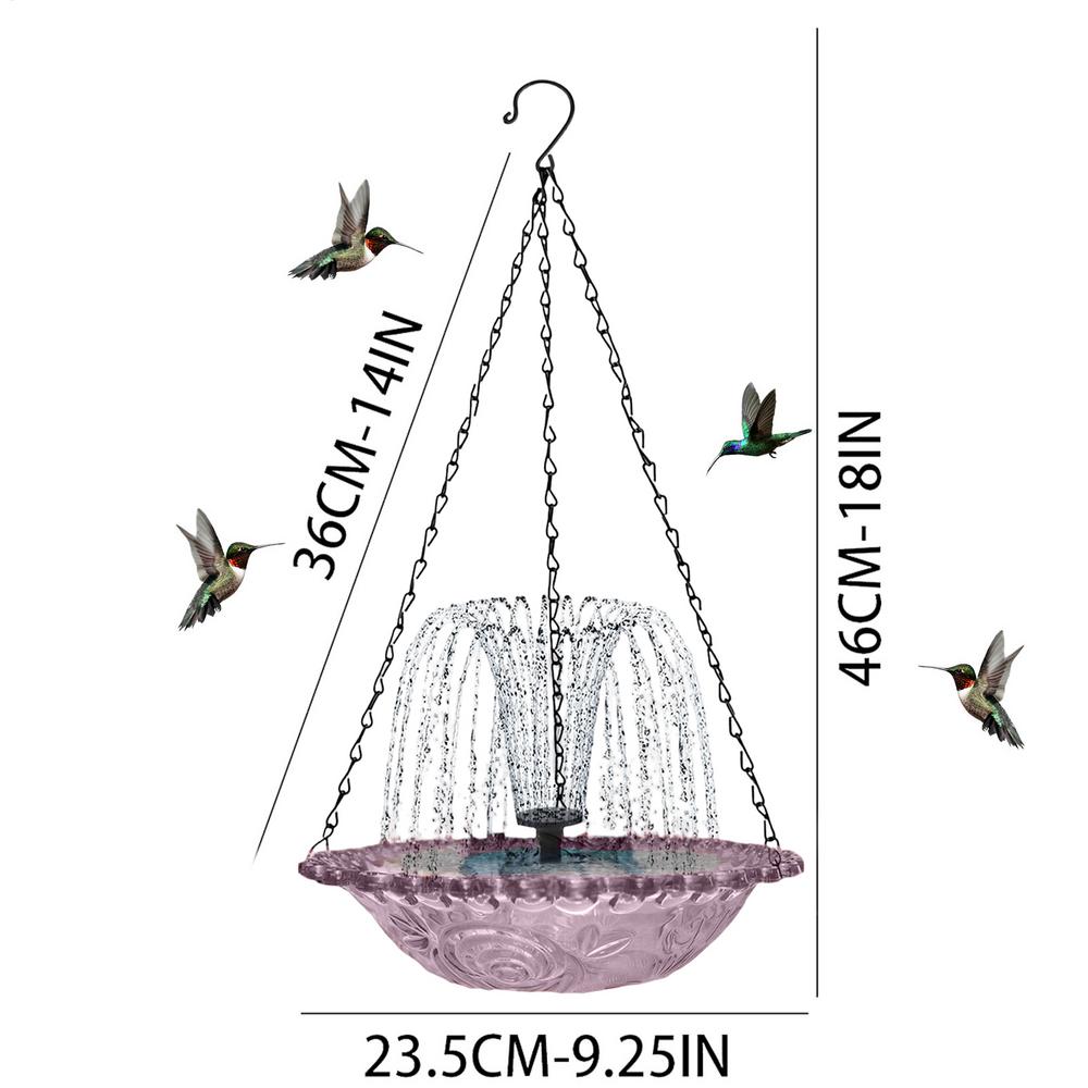 

Bird Bath Artistic With Solar Pump Bird Bath Fountain Food Feeder For Patio Yard Courtyard Fences Balcony Handrails Terrace фиолетовый