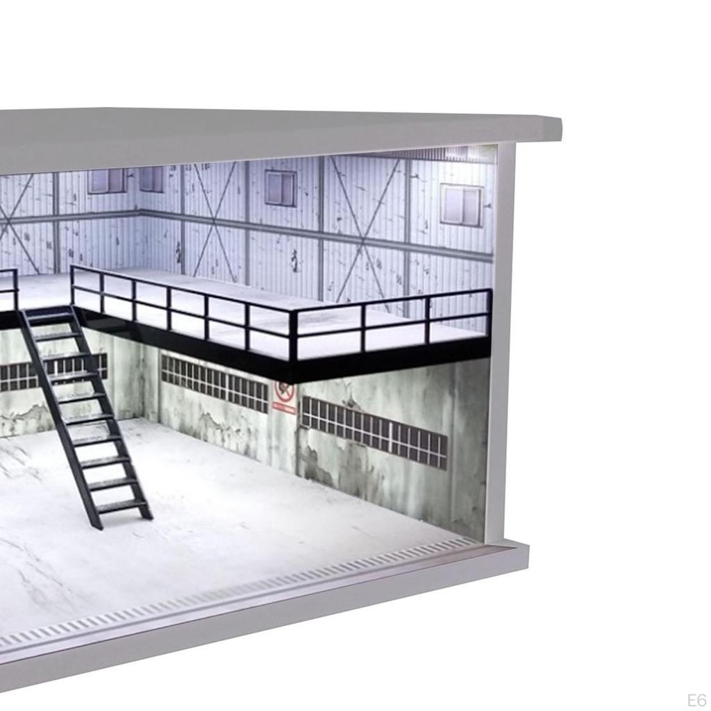 1/64 1/36 1/32 Car Diorama Scene with Lighted Storage for Diecast Collection