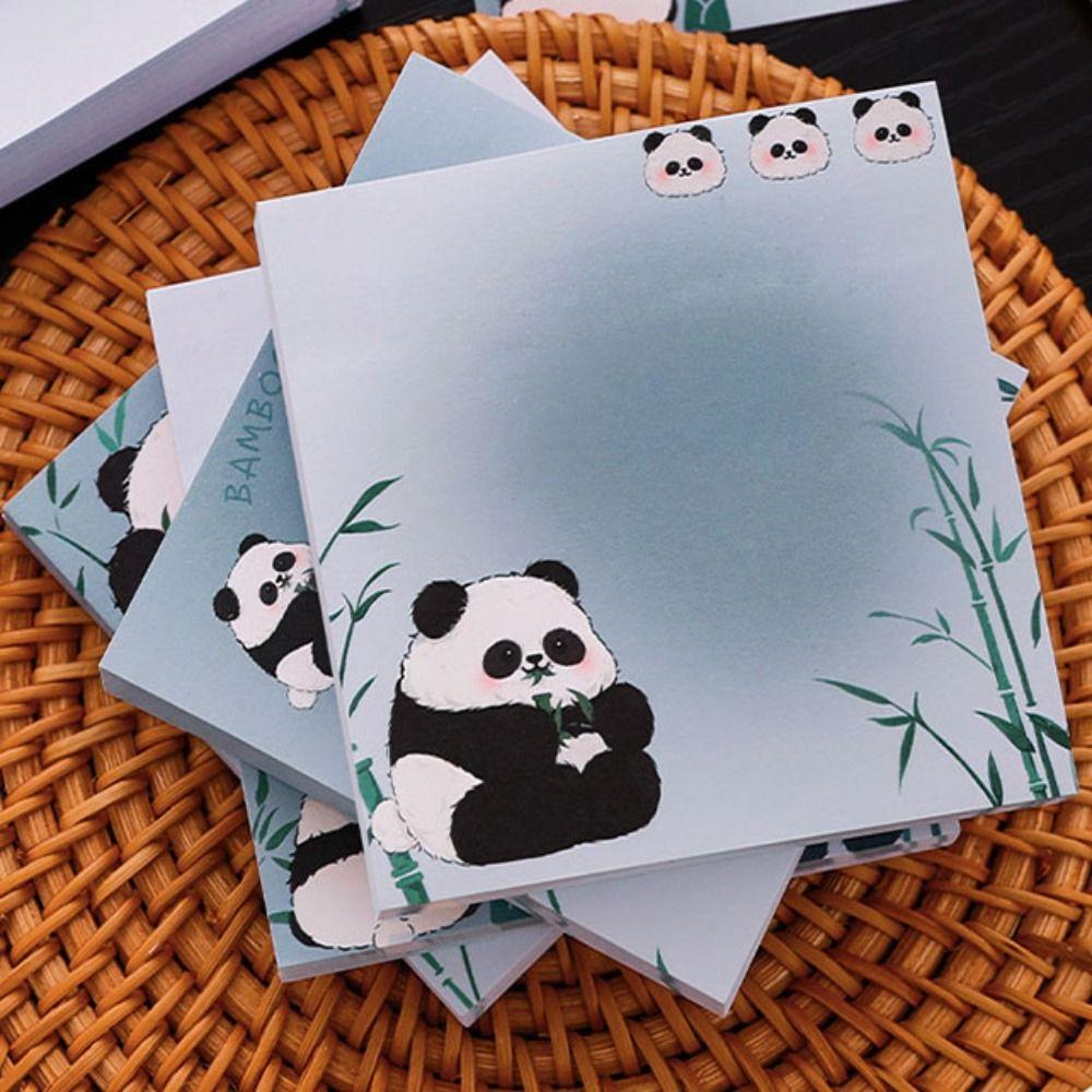 10 pcs Smooth Writing Panda Notepads Self-adhesive Memo Pad Office Accessories Sticky Notes Message