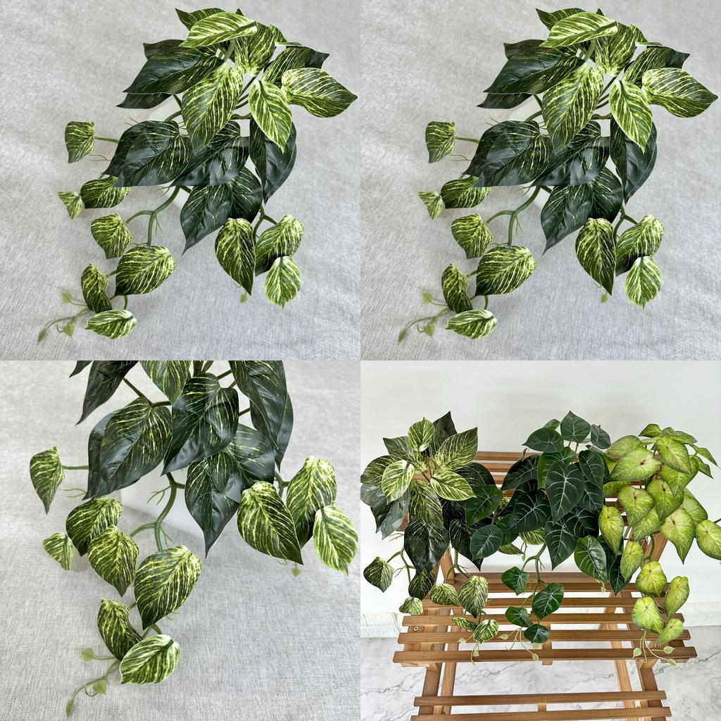 Artificial Silk Caladium Leaf Wall Hanging Vine Plant For Home Decor Wedding Props