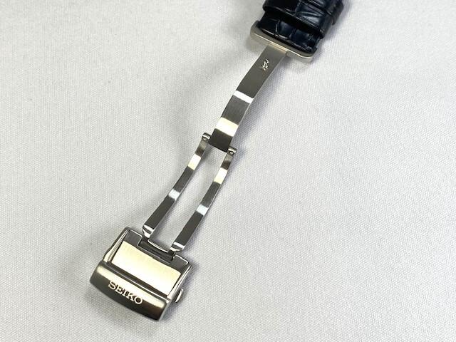 L0H7013J9 SEIKO Presage 20mm Leather Strap with Crocodile for via Buckle, Black, SARW051/ 6R27-00P0 (Ships Nekoposu)