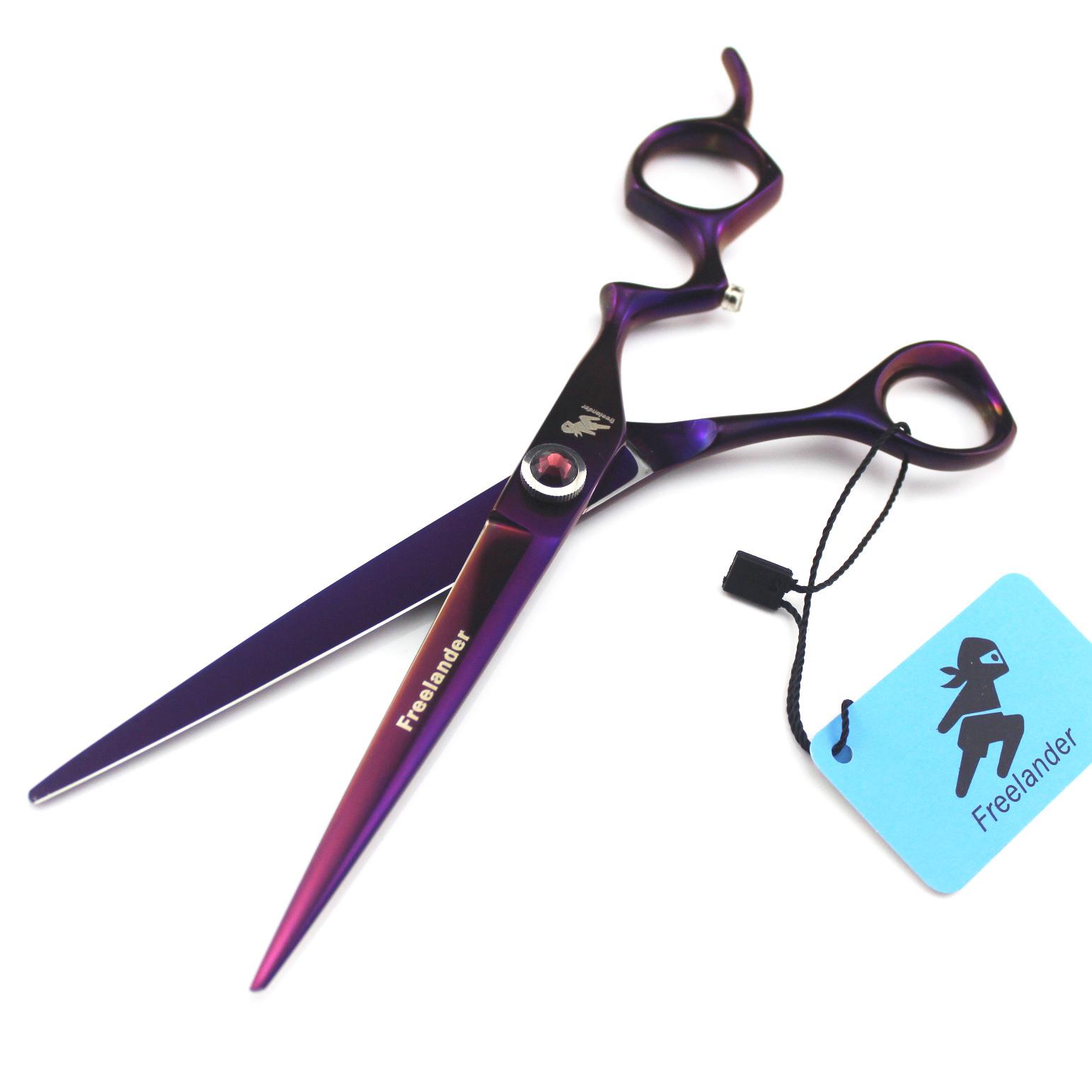 7.0 inch Freelander purple, curved handle, hair scissors, pet scissors HB-7