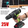 3/8' Cordless Electric Impact Drill Driver Screwdriver + 2 Li-Ion Battery New 195mm*200mm