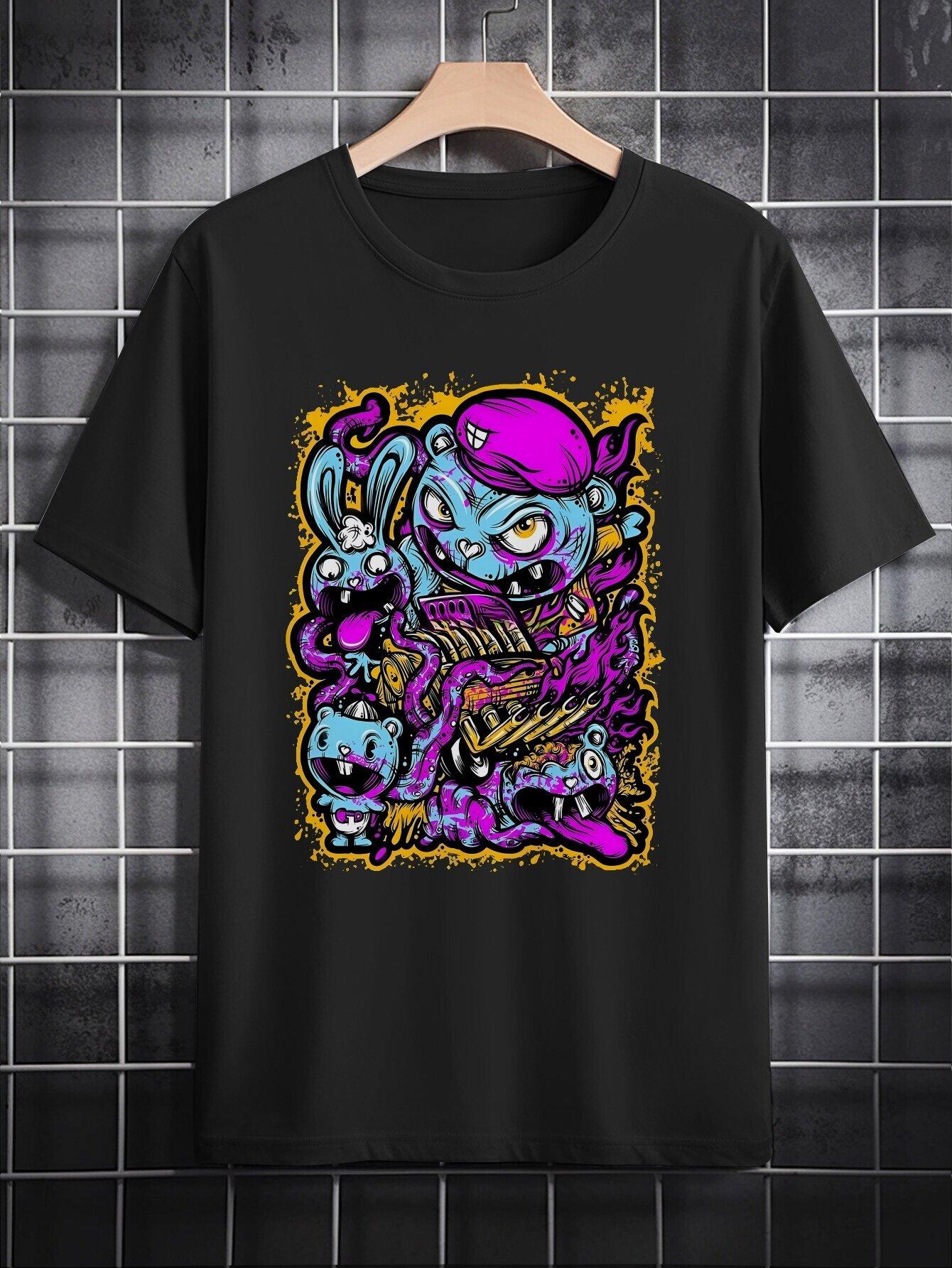 1pc Casual Crew Neck T-shirt XXXXL