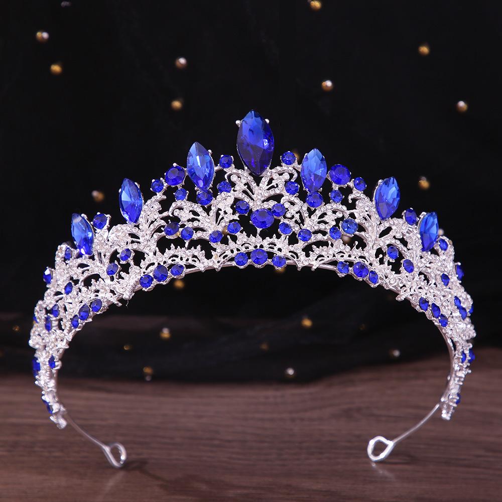 DIEZI Elegant Korean Pink Crystal Crown For Women Girls Wedding Vintage Bride Queen Bridal Tiaras Hair Accessories Headbands