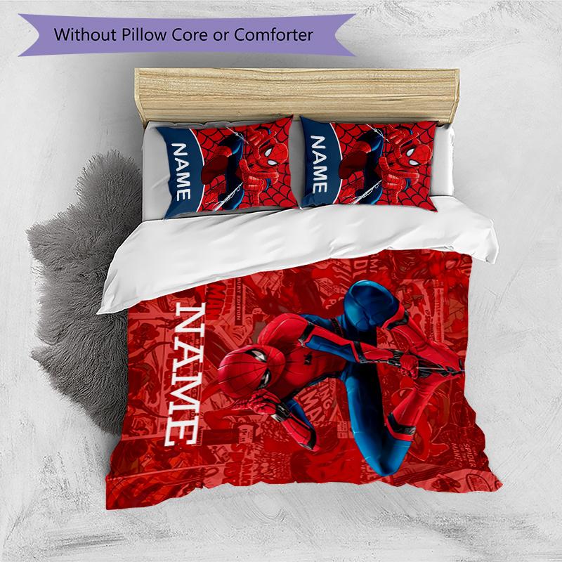 3pcs Spider Man5 Cover Set - Personalized Name, HD Printed Bedding with 1 Cover and 2 Pillowcases - Perfect for Home Decor, Easy Care