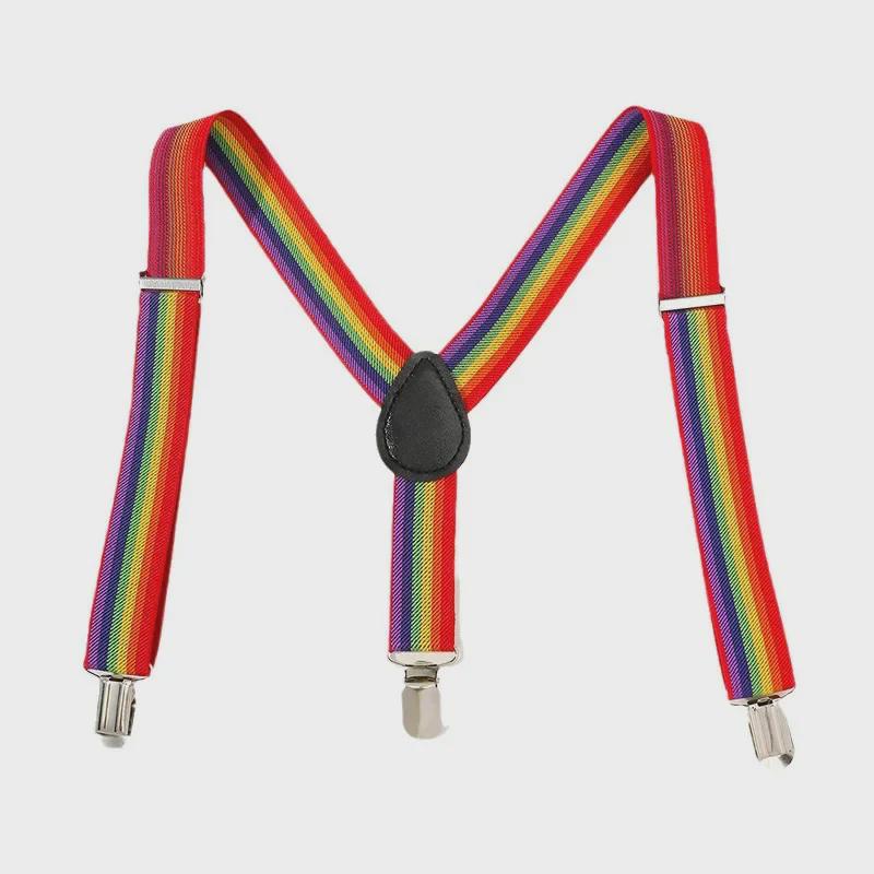 Bretele elastice cu dungi multicolore reglabile pentru costume si imbracaminte pentru copii
