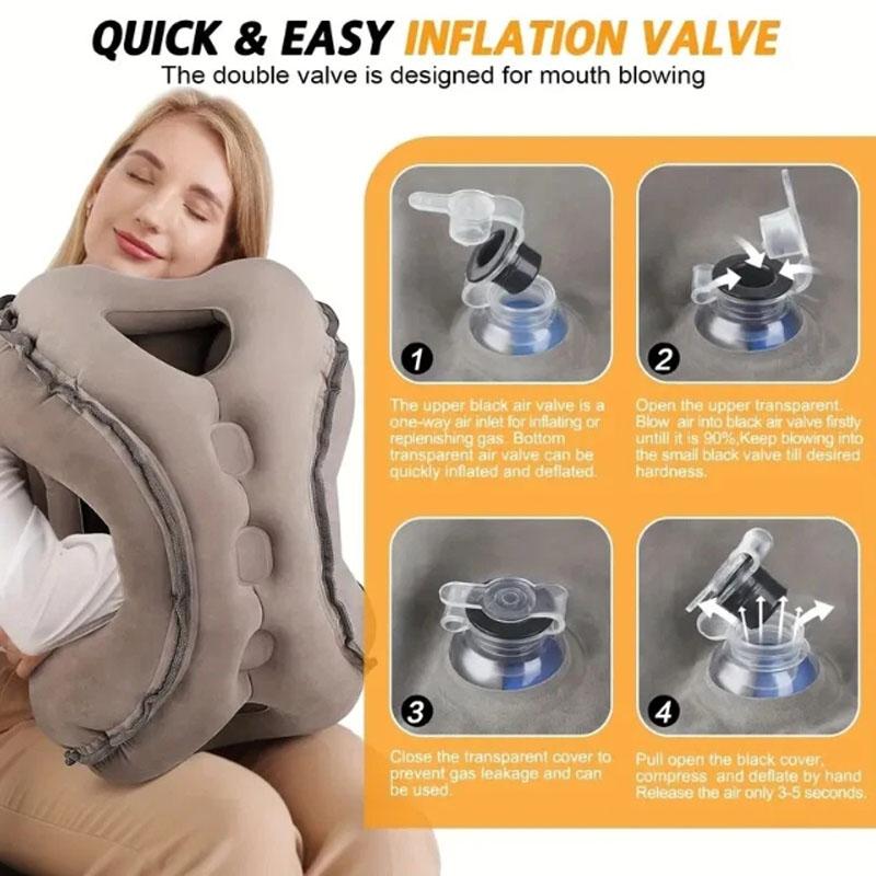 Inflatable Travel Pillow for Airplane Support Head Inflatable Pillow Neck Pillow