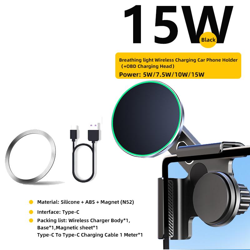 TEEQ For Tesla Model Y Junipe 2025 Model 3 HIGHLAND 2024 Cybertruck BYD Seal Car Phone Mount Holder 15W Magnetic Wireless Charge