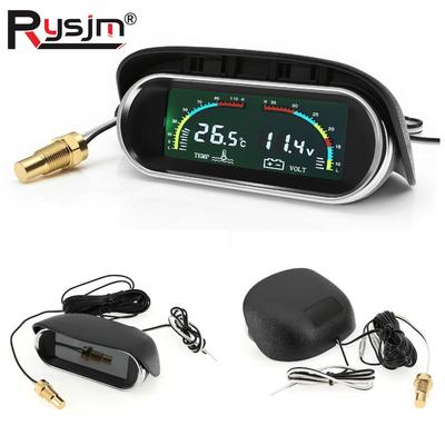 Digital Water Temperature & Voltmeter Gauge 2 In 1 Car Truck Gauge Temperature Sensor Temperatura Moto Voltage Meter 12V/24V
