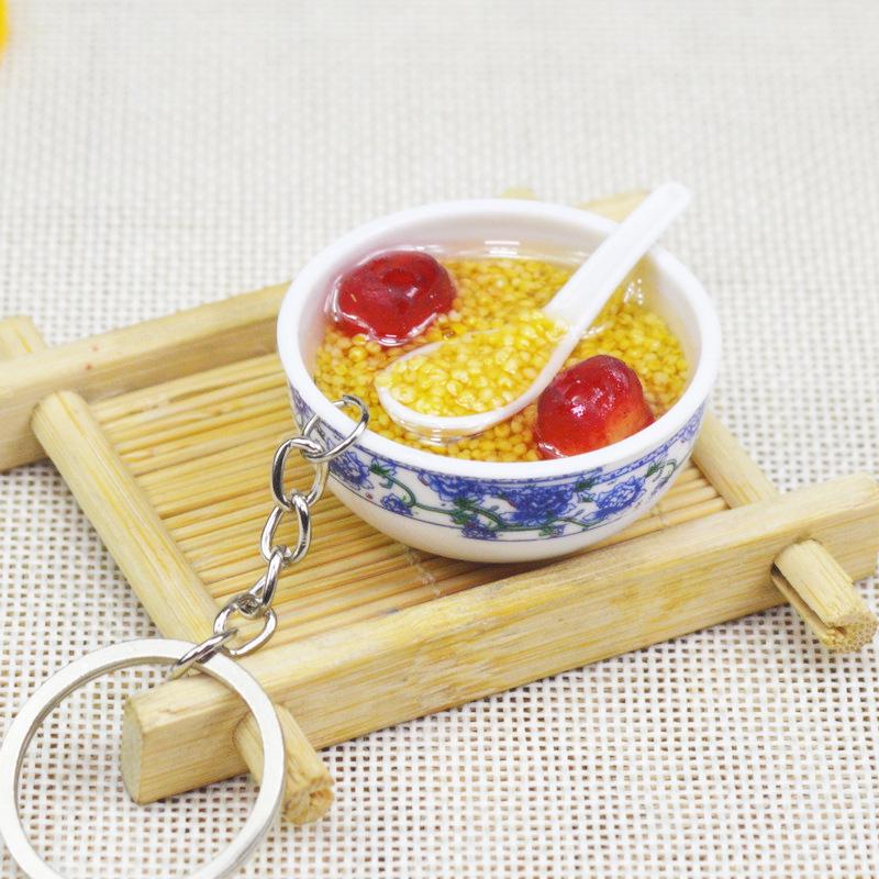 Kids' Mini Kitchenware: Noodle Bowl Keychain Fun Toy & Student Souvenir