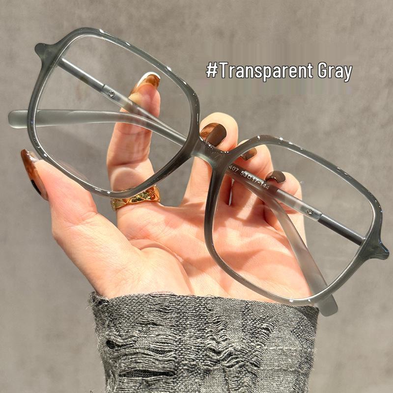 Ultralight TR90 Black Frame Anti-Blue Light Myopia Glasses for Women - Slimming Round Face Design, No Makeup Look