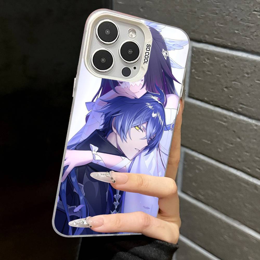 Genshin Impact Flins Columbina Colorful Phone Case Silver Suitable For iPhone 12 11 13 14 15 16 17 Max Pro Plus X XR XS