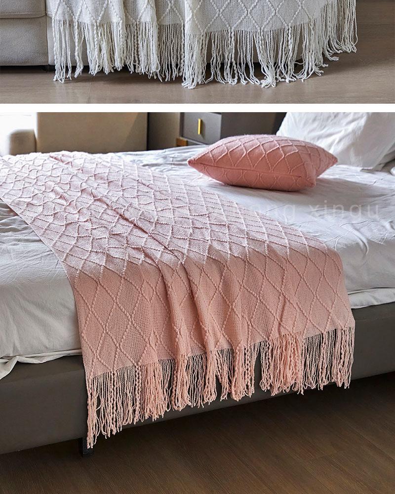 Decorative Bed Runner & Knit Throw Blanket for Home, Office, Sofa, or Nap