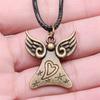 Love Heart Angel Peace Dove Pendant Antique Bronze Metal Bridesmaid Choker Necklace New Arrival Gift