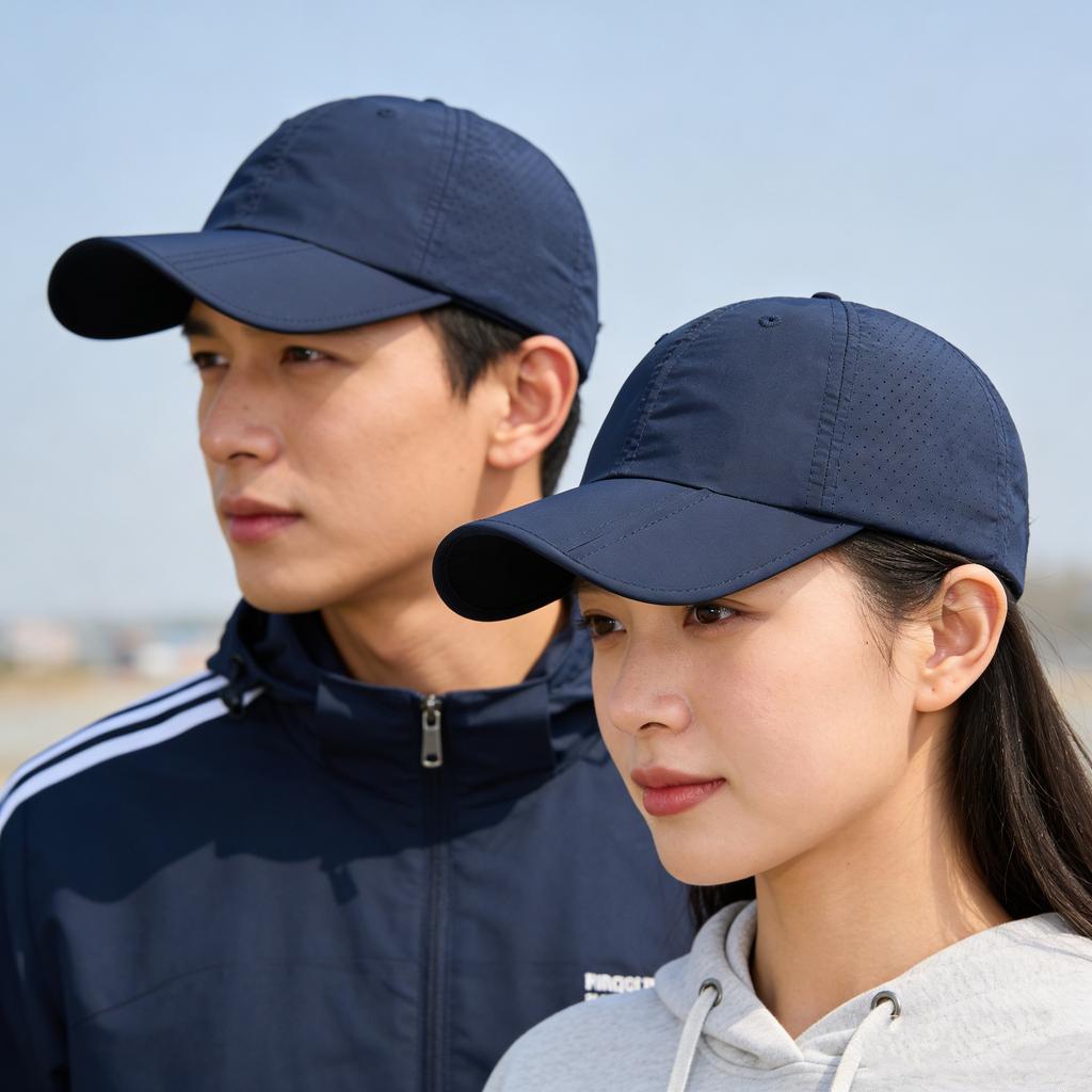 Summer New Quick-dry Three-fold Baseball Cap, Lightweight Perforated Plain Visor Cap, Stylish Sun Hat