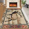 Vintage Moose Pattern Living Room Carpet Deer Pine Tree Design Rug Soft Non-Slip Mat Ethnic Style Home Decor Animal Print Rug