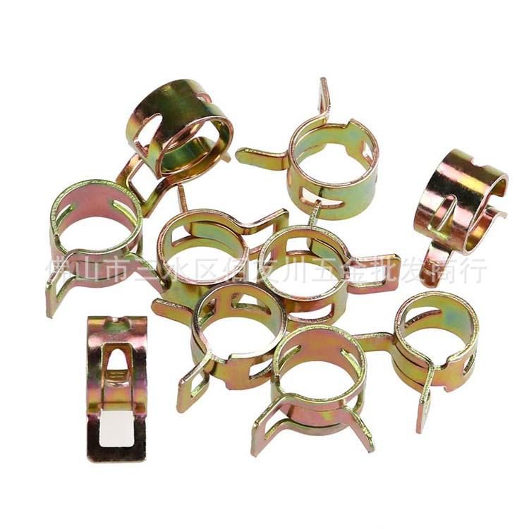 75-Piece Color-Plated Zinc M6-10 Spring Hose Clamp Set
