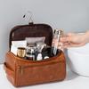 Groomsmen Gift Leather Toiletry Bag for Men Travel Shaving Kit Bathroom Bag Make Up Hanging Storage Wash Bags