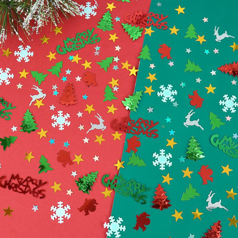 15g/bag Christmas Table Confetti Xmas Tree Snowflake Sequin Confetti 2025 Christmas Party Decoration for Home 2025 New Year Gift