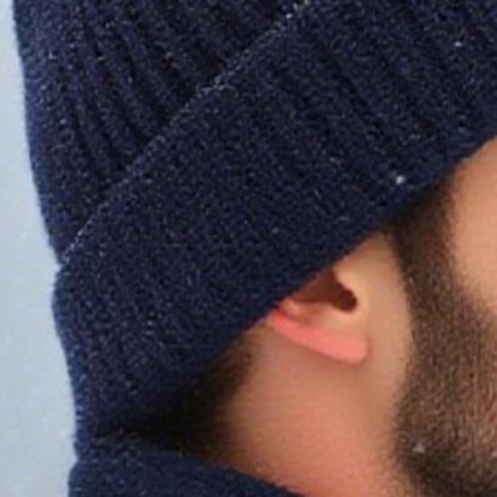 Men Hat Winter Warm Wool Knit Hat Solid Color Thickened Velvet Lining Hat Outdoor Sports Skiing Cycling Hat