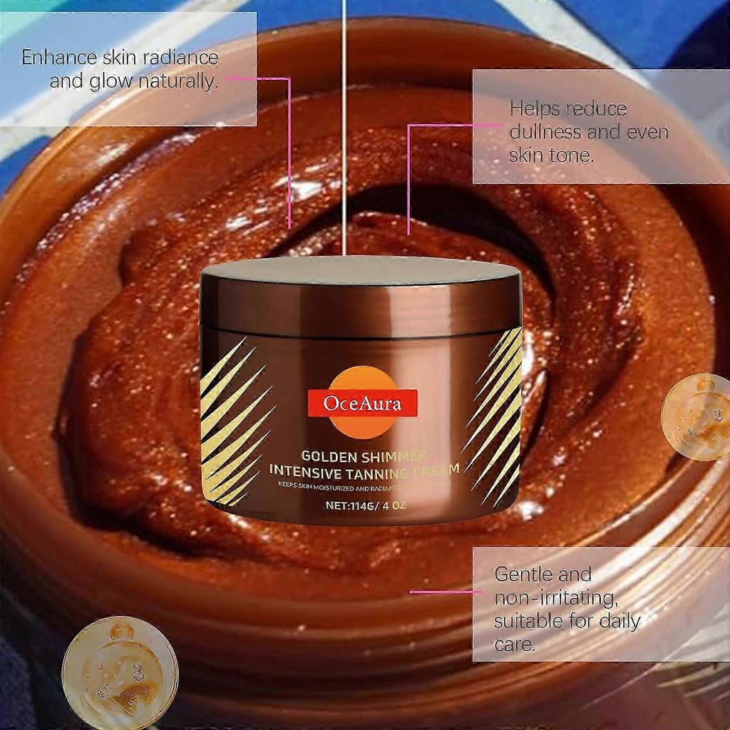 Carroten Gold Shimmer Intensive Tanning Gel Browning Tan Accelerator | Non-Greasy, Water-Resistant with Carrot and Coconut Oil High Quality