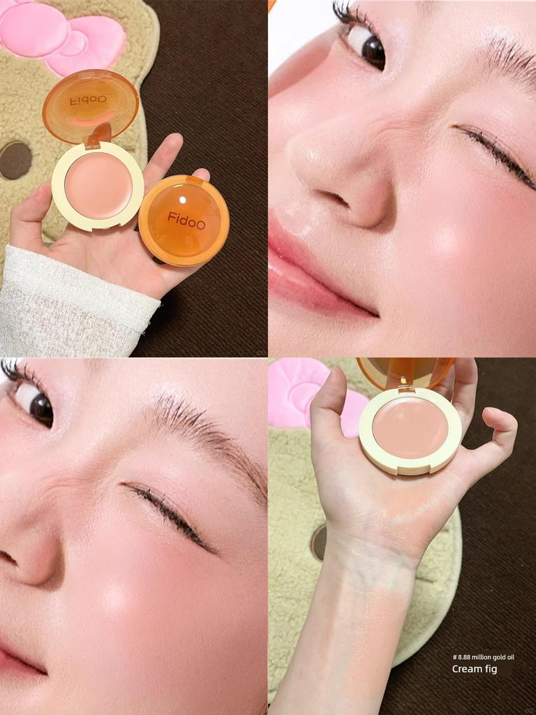 The Perfect Ambiance! Fldoo Single-Color Blush Mud Cream for Highlighting, Contouring, and Multi-Use Color Enhancement