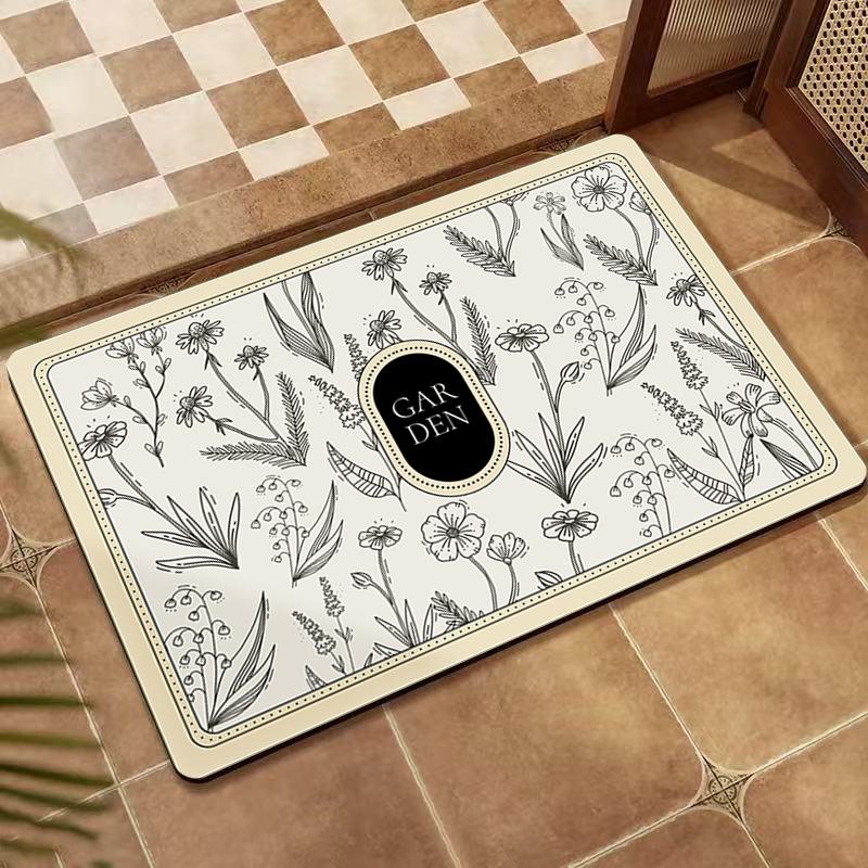 American Retro Non-Slip Diatomaceous Earth Floor Mat - Wear-Resistant Entrance and Bathroom Mat