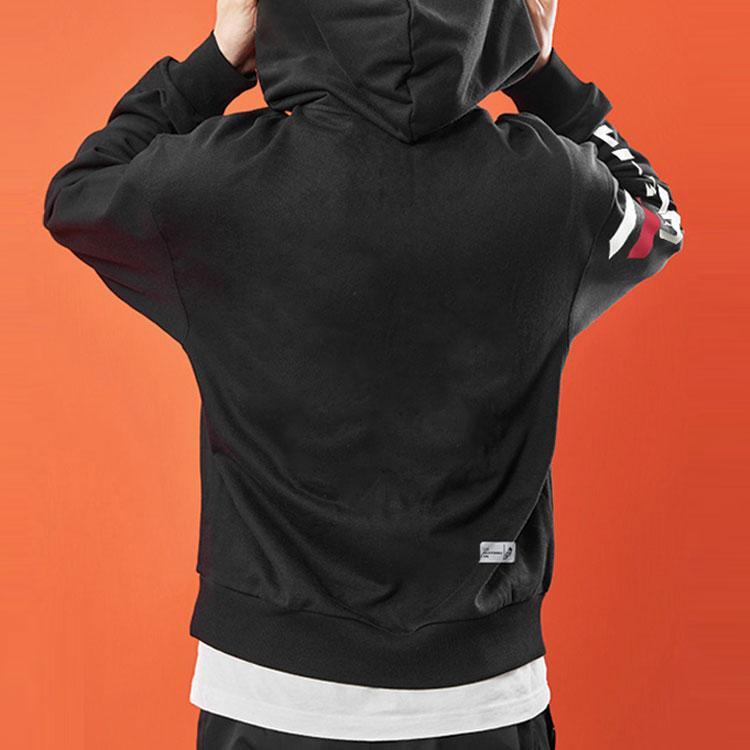 Li Ning Sweatshirts Men's Black Hooded Moderate Regular AWDQC19-1
