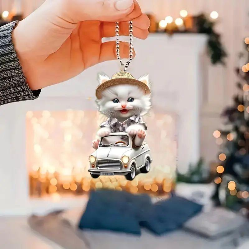 Cat Acrylic Enchanting Hanging Decoration For Car Interior With Appeal Cute