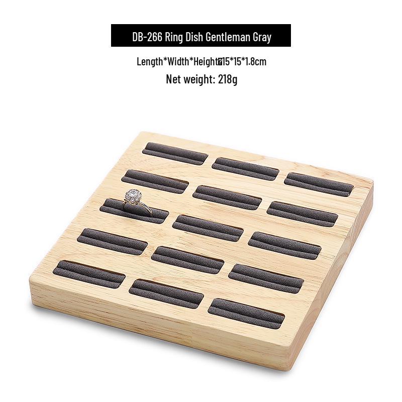 Solid Wood Jewelry Display Stand for Earrings, Rings, and Necklaces with Jade Tray