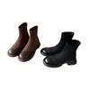 Elastic Sleeve Martin Boots Women's Autumn and Winter New Versatile Slim Short Boots Retro Thick Heel Boots