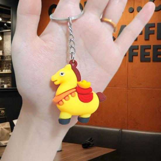 Yousheng 5/10 Stück Jahr des Pferdes 2026 Schlüsselanhänger-Set Chinesisches Tierkreiszeichen Glücksbringer Glückverheißungsvolle Kulturelle Bedeutung Schlüsselanhänger