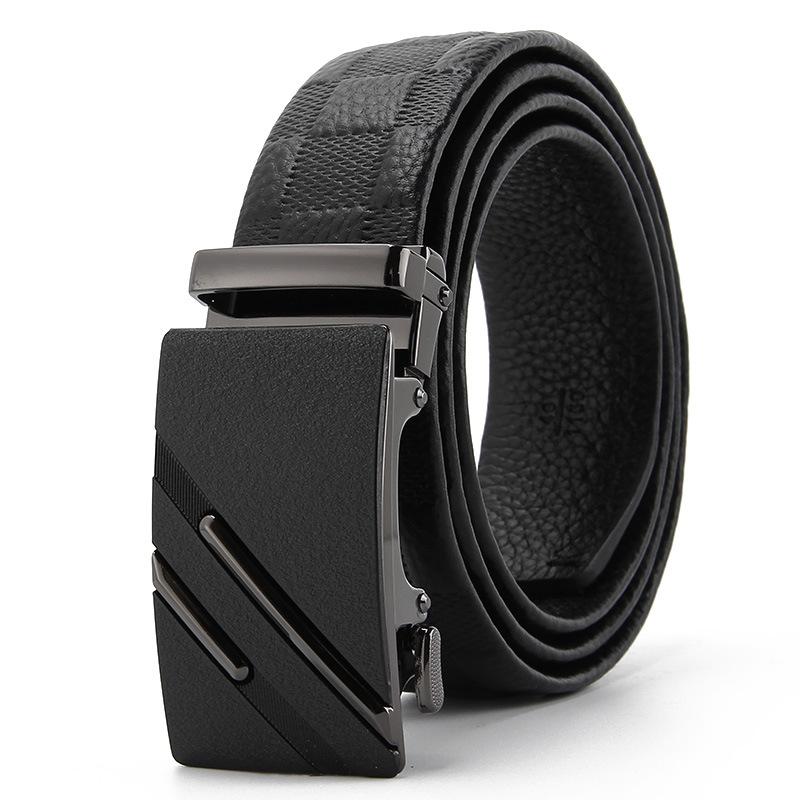 Mattierte Automatikschnalle Kanten Kopfschicht Rindsleder Gürtel High-End Business Casual Herren Trendgürtel