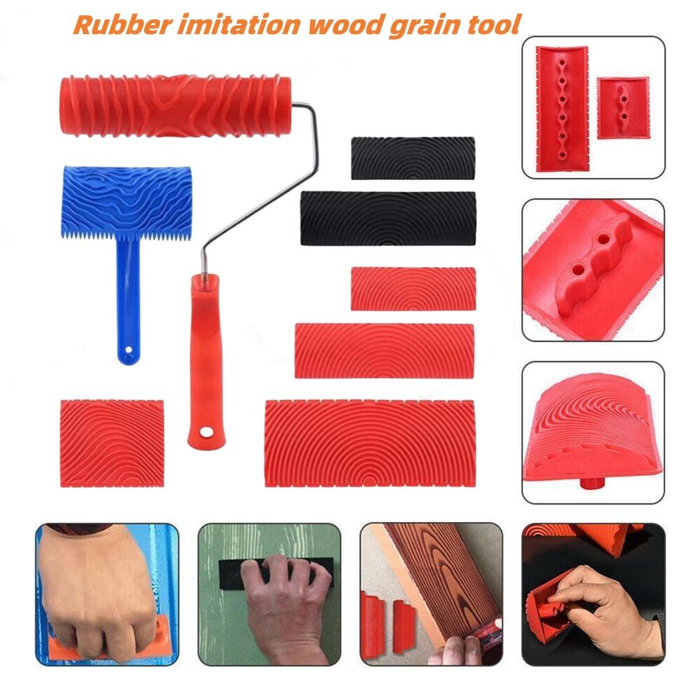 New DIY Wall Painting Machine Rubber Texture Paint Roller Furniture Imitation Wood Art Wall Painting Tools Home Decoration