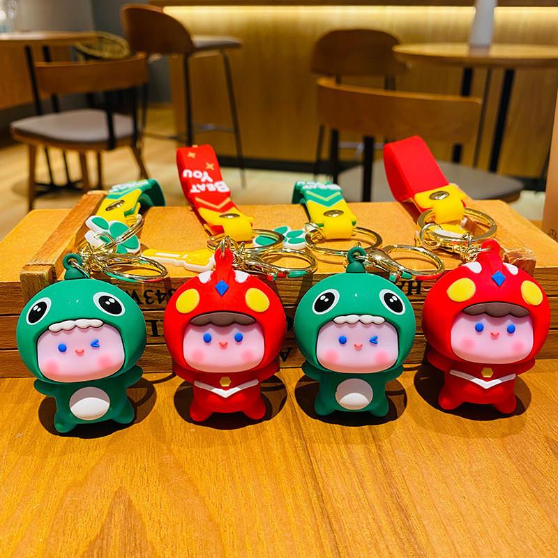 Charming Keychain Silicone With Cartoon Superhero And Monster Design