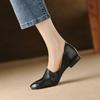 Fashion 2025 Autumn Hot Sale Slip-on Genuine Leather Women Shoes Pumps Square Toe Low-heel Soft Upper Pumps Office Ladies Dress Shoes