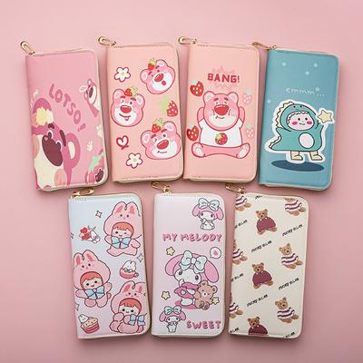 Long Wallet Female Student Cartoon New Large Capacity Mobile Phone Wallet Zipper Card Bag Clutch Bag Storage Bag