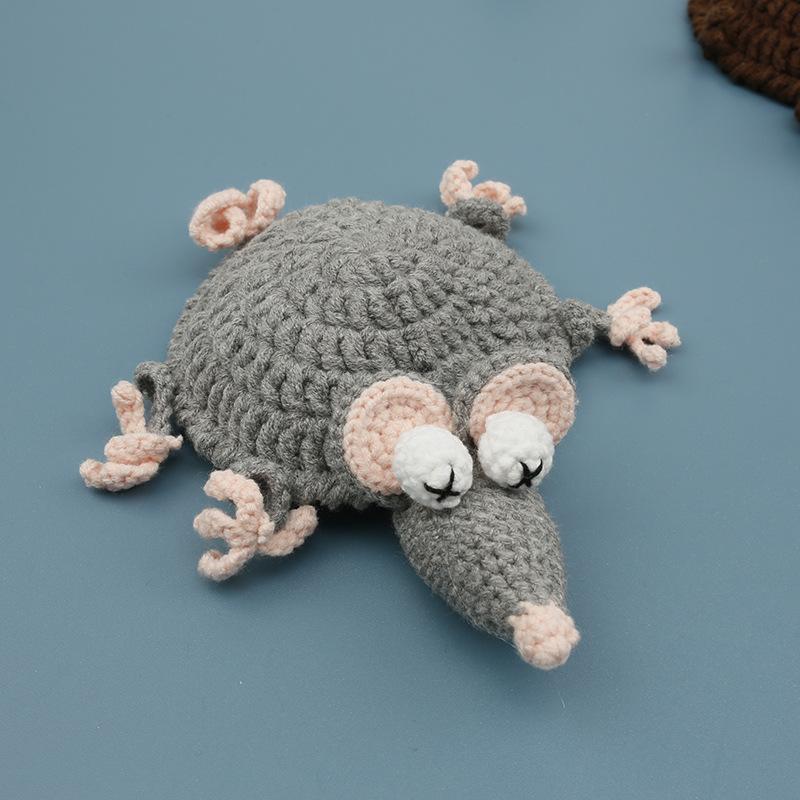 Finished Handwoven Animal Cup Coaster Creative Crochet Coffee Cup Coaster Desk Decor