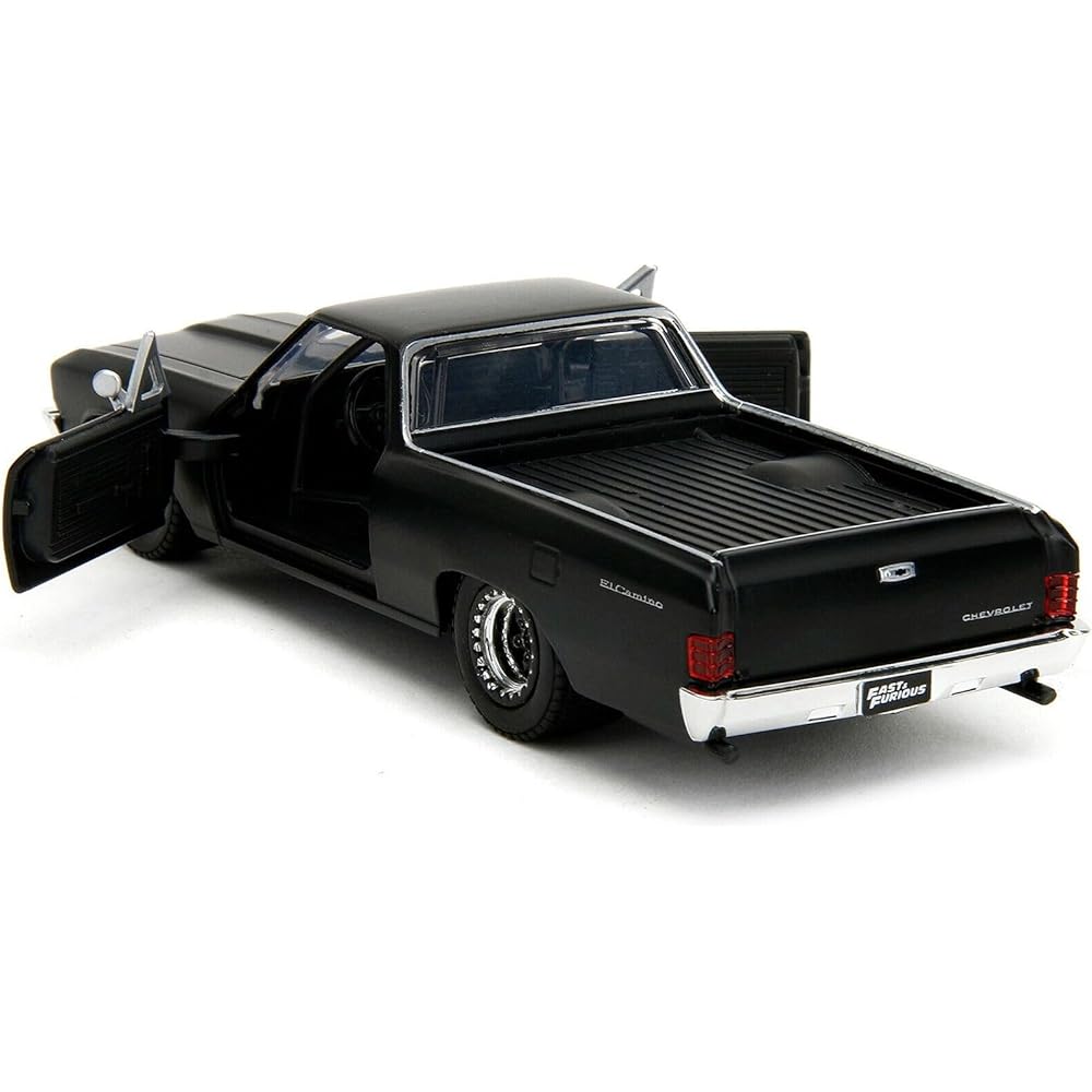 JADA TOYS 1/32 Scale Chevy El Camino 1967 Matte Black Model Car Fast & Furious 10 Collectible Vehicle