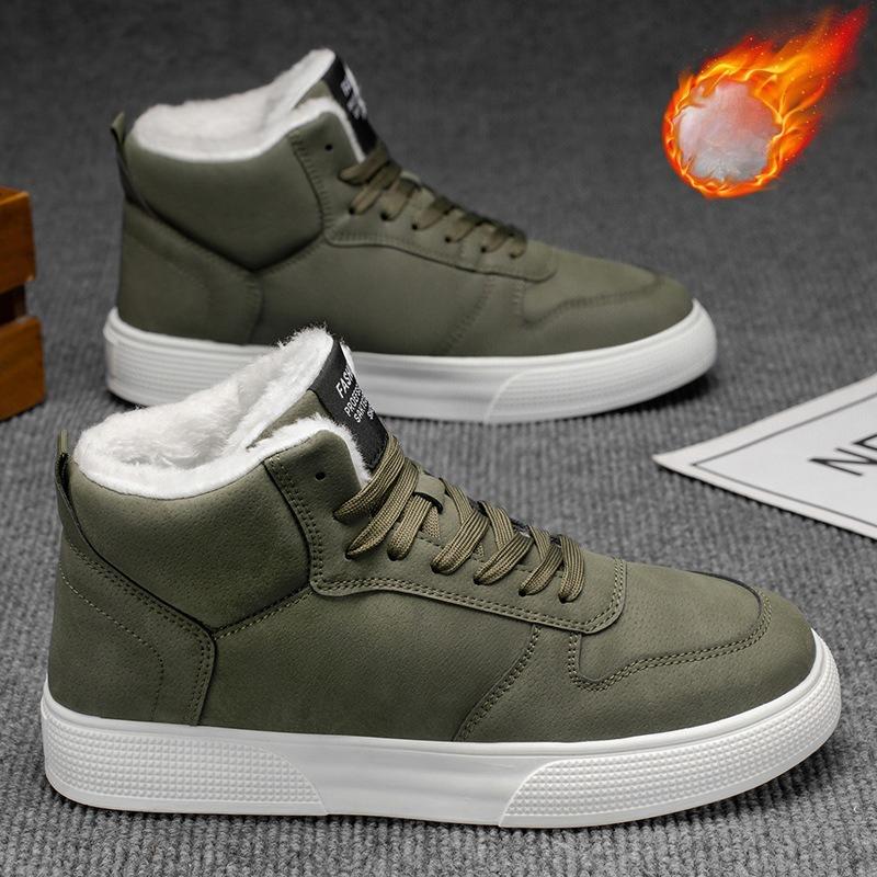 Ανδρικές Μοντέρνες Μεγάλο Μέγεθος Μαλακή Σόλα Αυξημένου Ύψους Χειμερινές Ζεστές Γούνινες Μπότες Χιονιού Με Επένδυση Μποτάκια Αστραγάλου Αντιολισθητικές Πεζοπορίας Casual Αθλητικές Μπότες